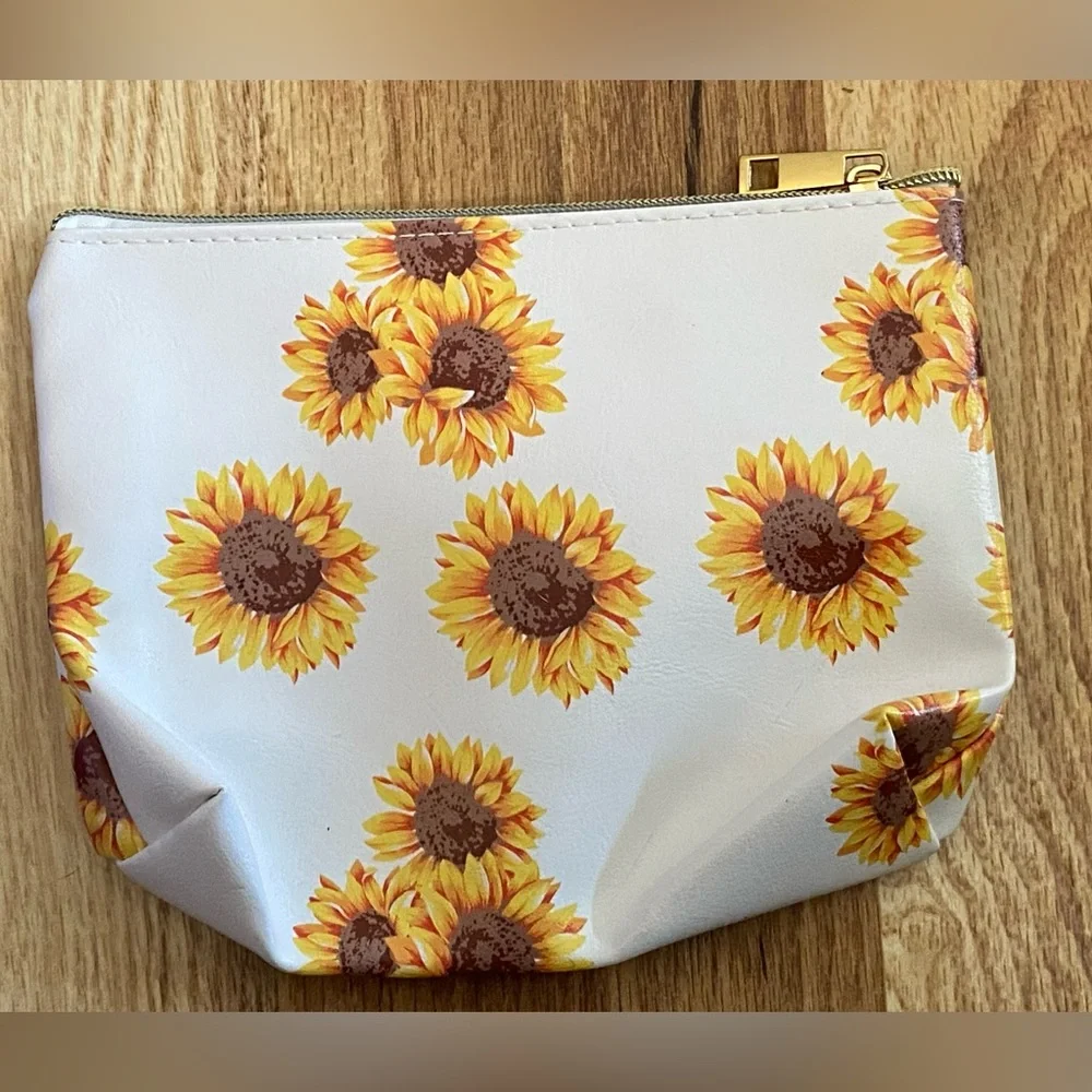 Sunflower Patterned Cosmetic Bag